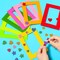 24 Pieces Colorful Felt Photo Frames Holiday Picture Frames and 50 Pieces Colorful Glitter Foam Stickers for Home and Office Decoration,12 Colors, 4 x 6 Photos(4.7 x 2.8 Inch,Simple Colors)